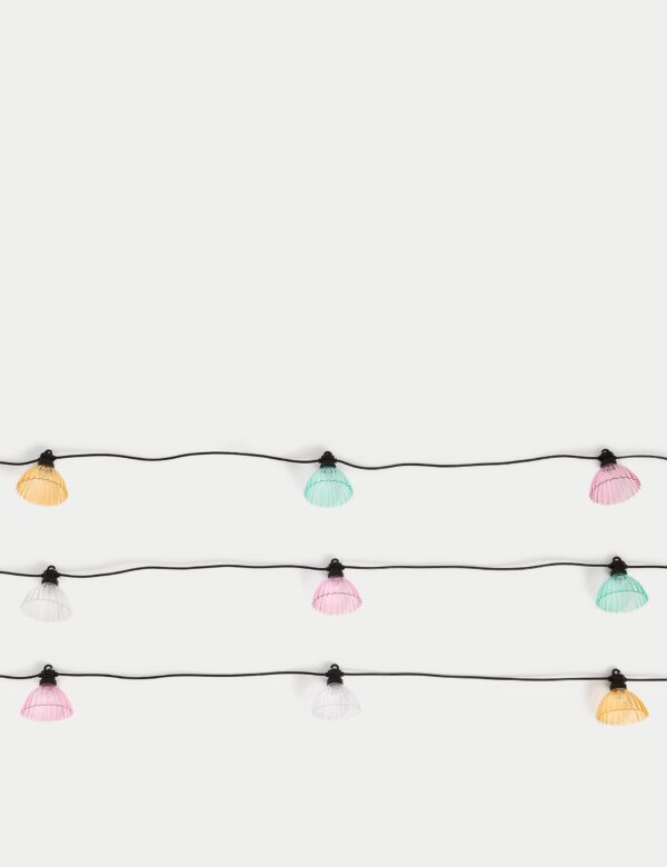 10 Warm White Fluted Solar String Lights 10 Warm White Fluted Solar String Lights
