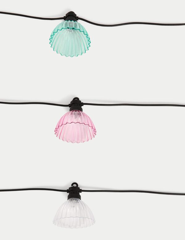 10 Warm White Fluted Solar String Lights 10 Warm White Fluted Solar String Lights