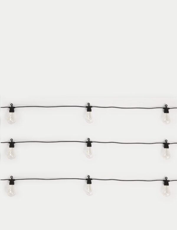 10 Warm White LED Solar Festoon Lights 10 Warm White LED Solar Festoon Lights