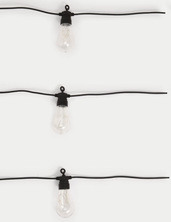 10 Warm White LED Solar Festoon Lights 10 Warm White LED Solar Festoon Lights