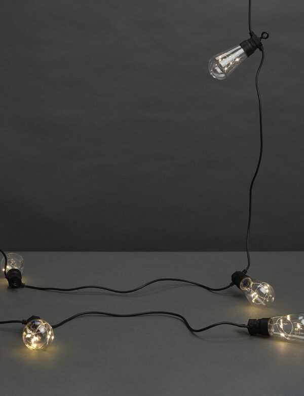 10 Warm White LED Solar Festoon Lights 10 Warm White LED Solar Festoon Lights