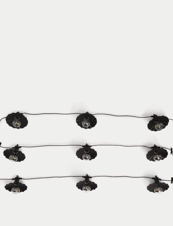 10 Warm White Scallop Solar Festoon Lights 10 Warm White Scallop Solar Festoon Lights