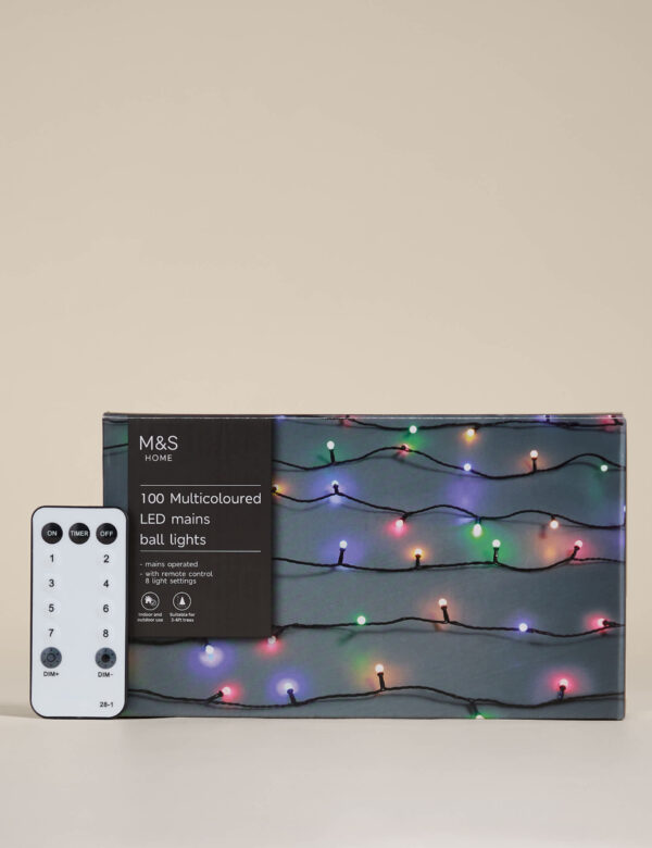 100 Multicoloured LED Ball Mains Lights 100 Multicoloured LED Ball Mains Lights