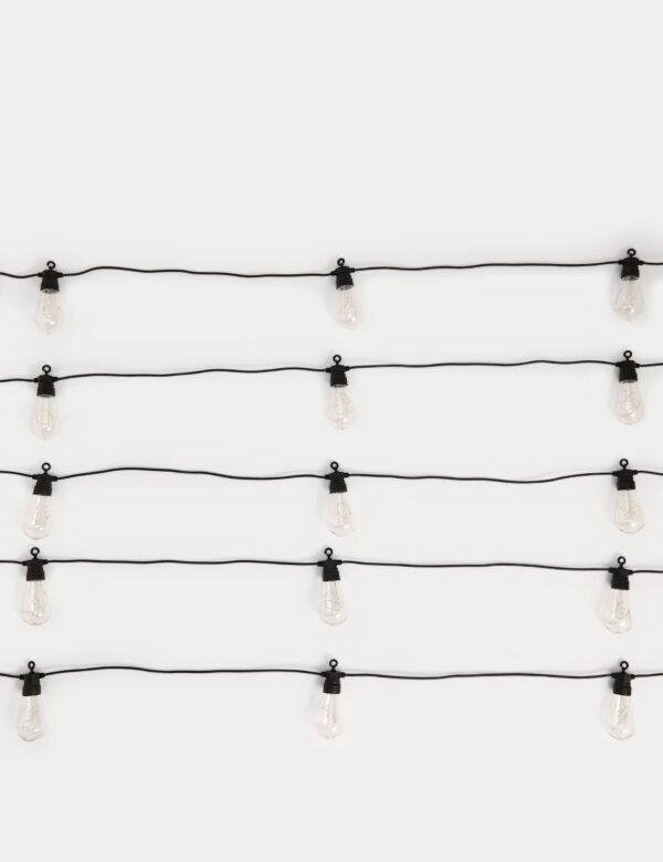 20 Warm White Solar & Mains Festoon Lights 20 Warm White Solar & Mains Festoon Lights