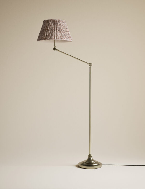 Adjustable Floor Lamp with Pleated Shade
