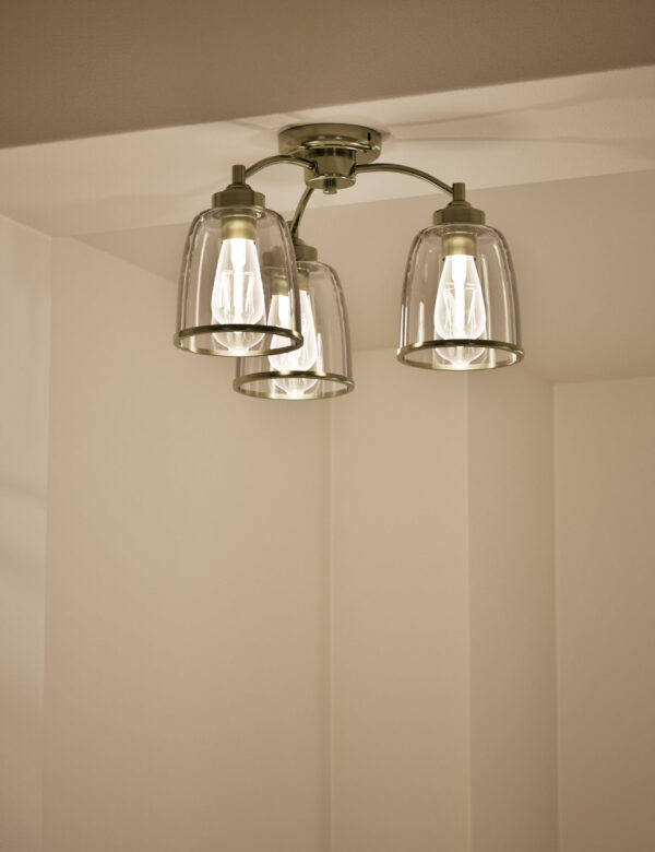 Core Glass & Metal Multi Flush Ceiling Light Core Glass & Metal Multi Flush Ceiling Light
