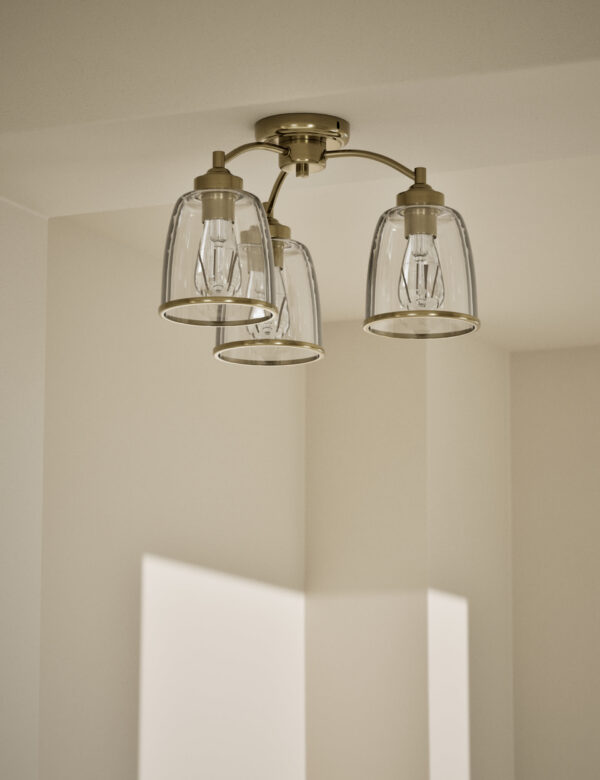 Core Glass & Metal Multi Flush Ceiling Light Core Glass & Metal Multi Flush Ceiling Light