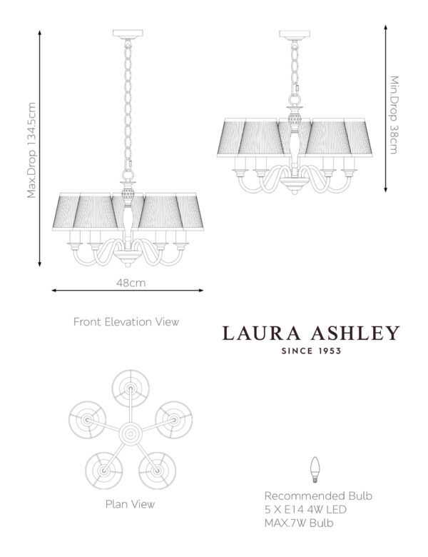 Ellis Five Arm Pendant Light Ellis Five Arm Pendant Light