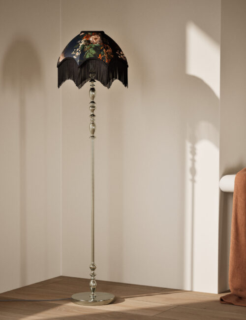 Floral Fringed Floor Lamp