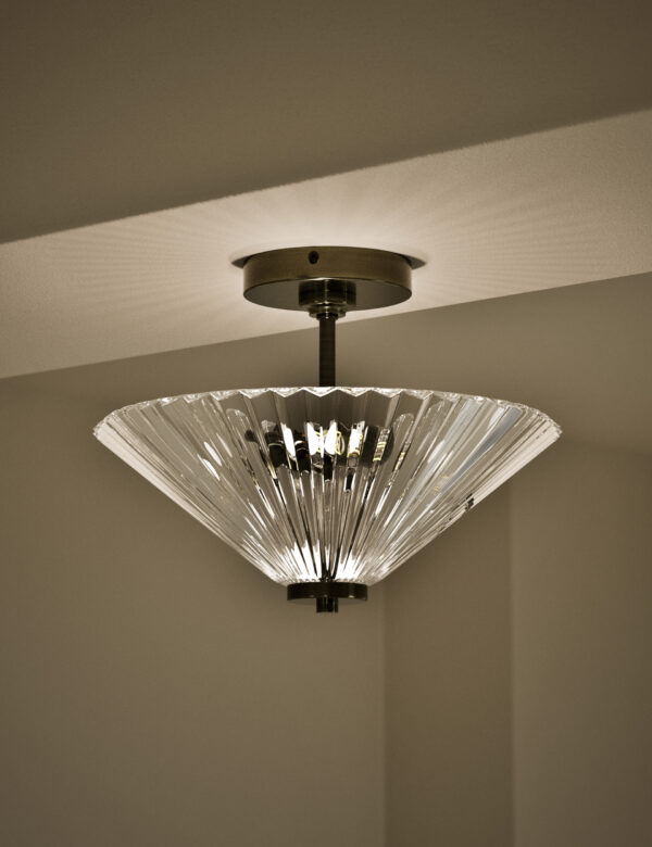 Glass Ribbed Flush Ceiling Light Glass Ribbed Flush Ceiling Light