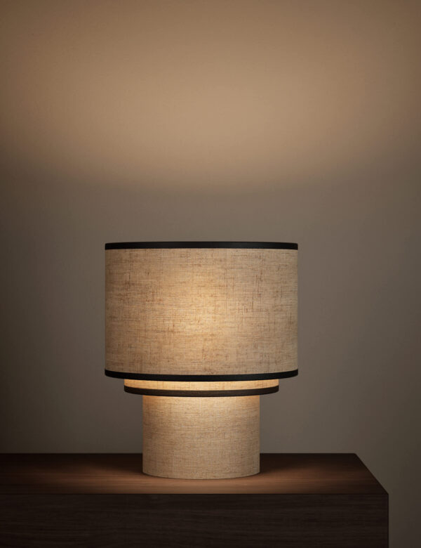Layer Drum Table Lamp with Contrast Trim Layer Drum Table Lamp with Contrast Trim