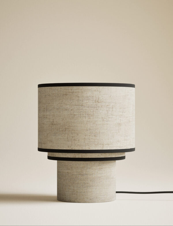 Layer Drum Table Lamp with Contrast Trim Layer Drum Table Lamp with Contrast Trim