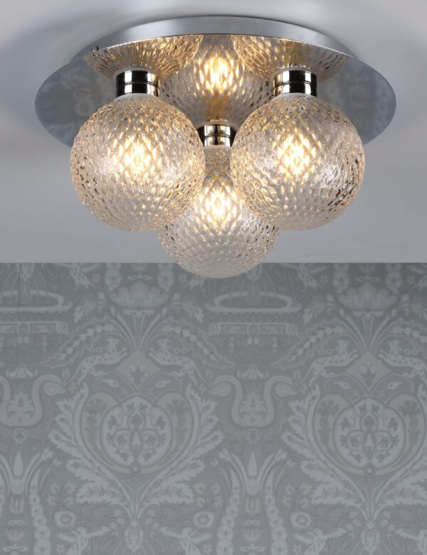 Prague Faceted Glass Flush Ceiling Light Prague Faceted Glass Flush Ceiling Light