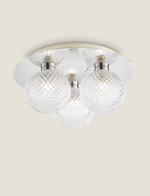Prague Faceted Glass Flush Ceiling Light