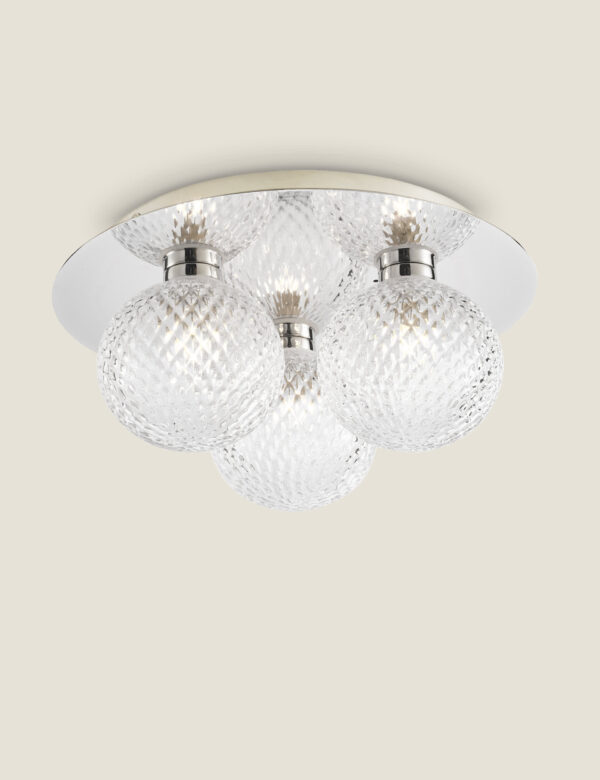 Prague Faceted Glass Flush Ceiling Light Prague Faceted Glass Flush Ceiling Light