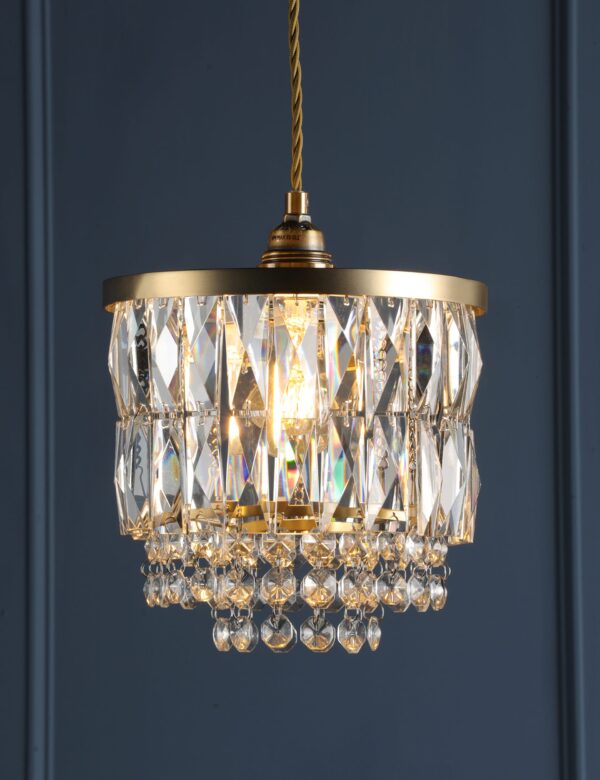 Rhosill Faceted Glass Easy Fit Pendant Light Rhosill Faceted Glass Easy Fit Pendant Light