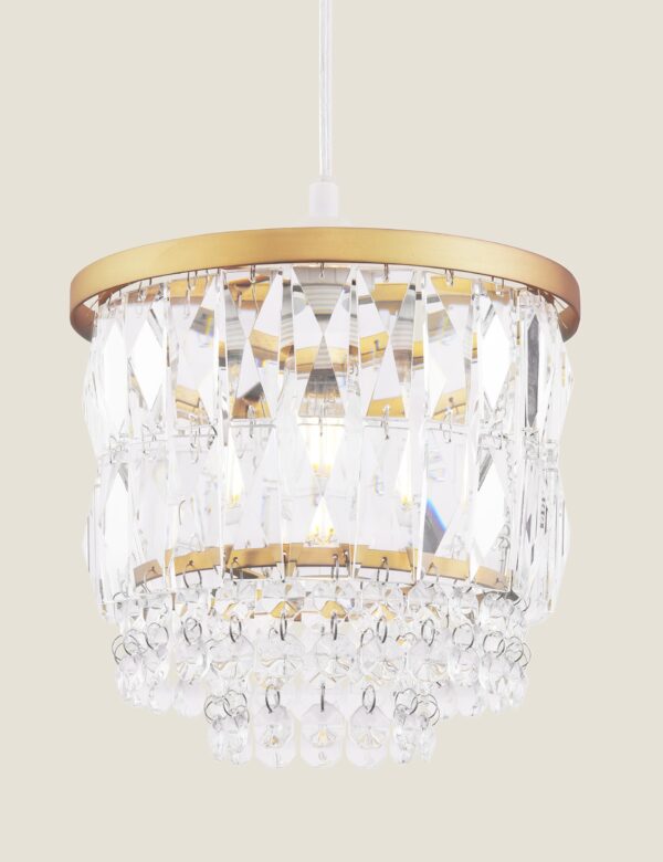 Rhosill Faceted Glass Easy Fit Pendant Light Rhosill Faceted Glass Easy Fit Pendant Light