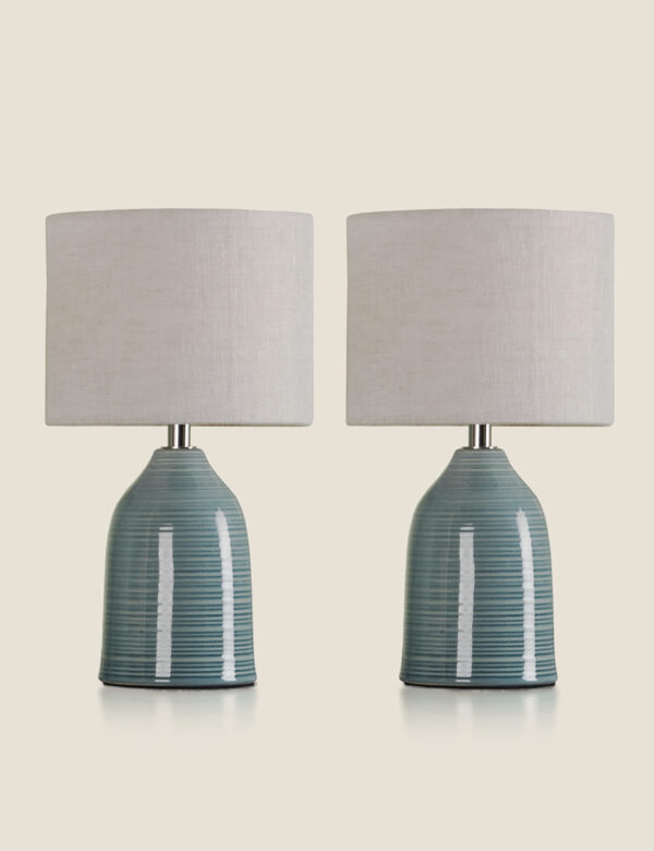 Set of 2 Penny Ceramic Table Lamps Set of 2 Penny Ceramic Table Lamps