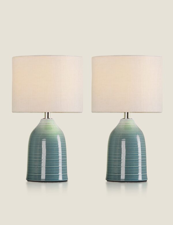 Set of 2 Penny Ceramic Table Lamps Set of 2 Penny Ceramic Table Lamps