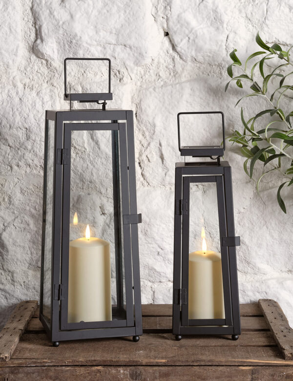 Set of 2 Porto Solar Lanterns with TruGlow® Candles Set of 2 Porto Solar Lanterns with TruGlow® Candles