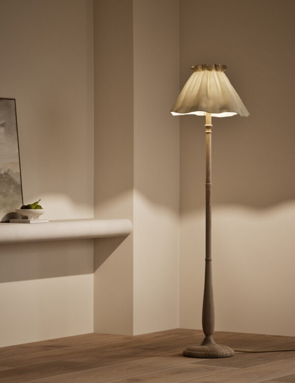 Skirt Shade Wooden Floor Lamp Skirt Shade Wooden Floor Lamp