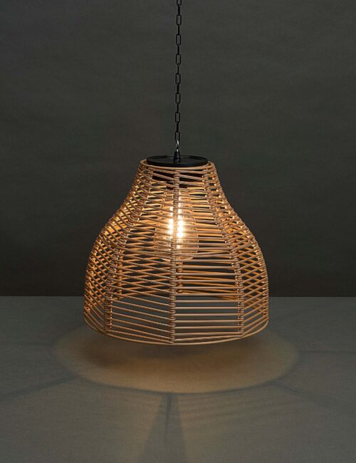 Warm White Woven Solar Pendant Light