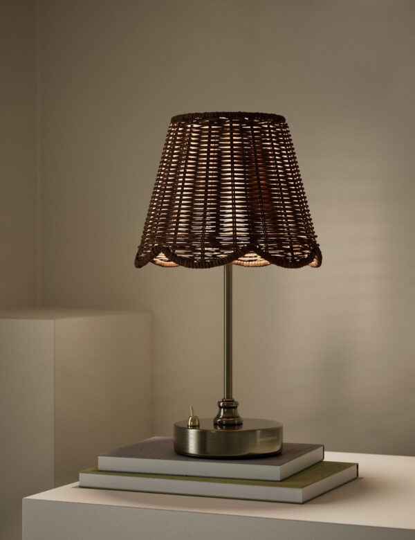 Wicker Scallop Rechargeable Table Lamp Wicker Scallop Rechargeable Table Lamp