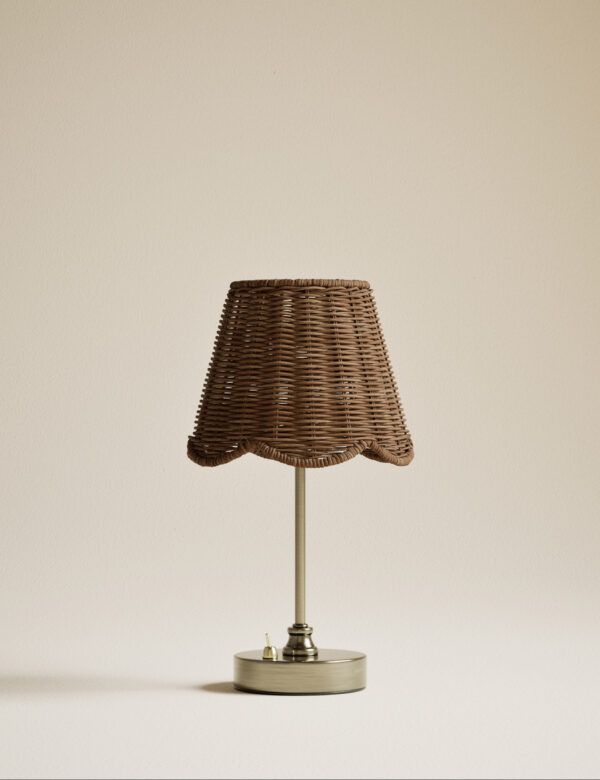 Wicker Scallop Rechargeable Table Lamp Wicker Scallop Rechargeable Table Lamp