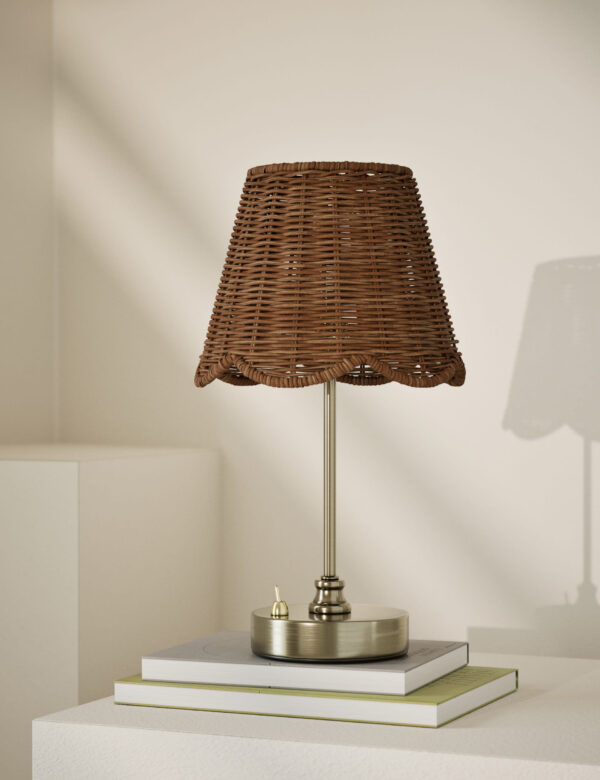 Wicker Scallop Rechargeable Table Lamp Wicker Scallop Rechargeable Table Lamp