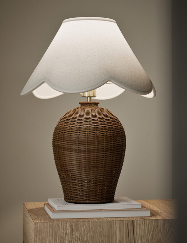 Wicker Scallop Shade Table Lamp Wicker Scallop Shade Table Lamp