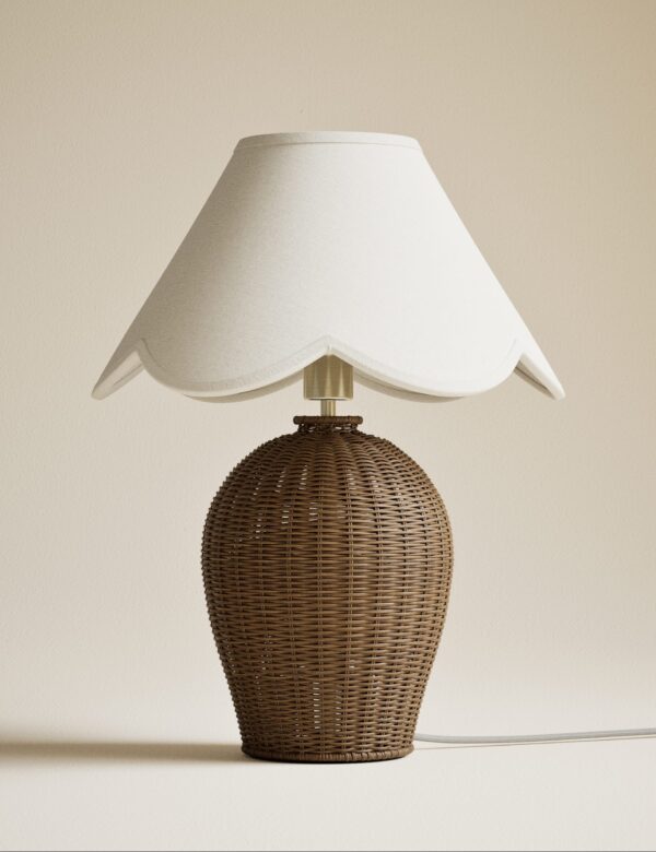 Wicker Scallop Shade Table Lamp Wicker Scallop Shade Table Lamp