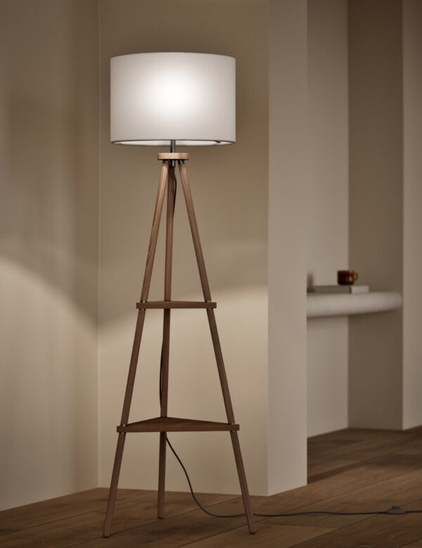 Wooden Tripod Floor Lamp